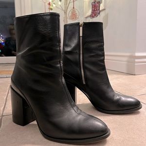 Dear Frances Spirit Black Ankle Leather Boots sz 39 EUC
